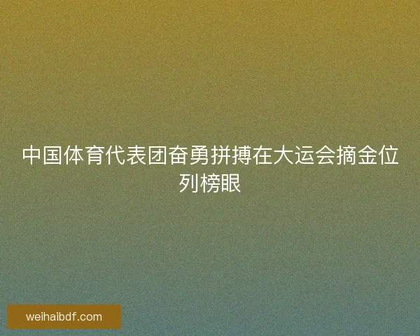 中国体育代表团奋勇拼搏在大运会摘金位列榜眼