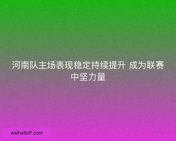 河南队主场表现稳定持续提升 成为联赛中坚力量